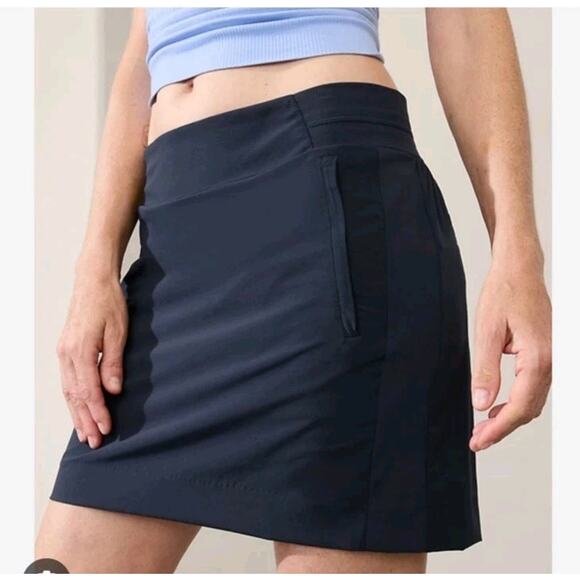 Athleta Brooklyn Skort Womens 0 Navy Blue Golf Tennis Skirt Zip Pockets Shorts - Picture 2 of 15